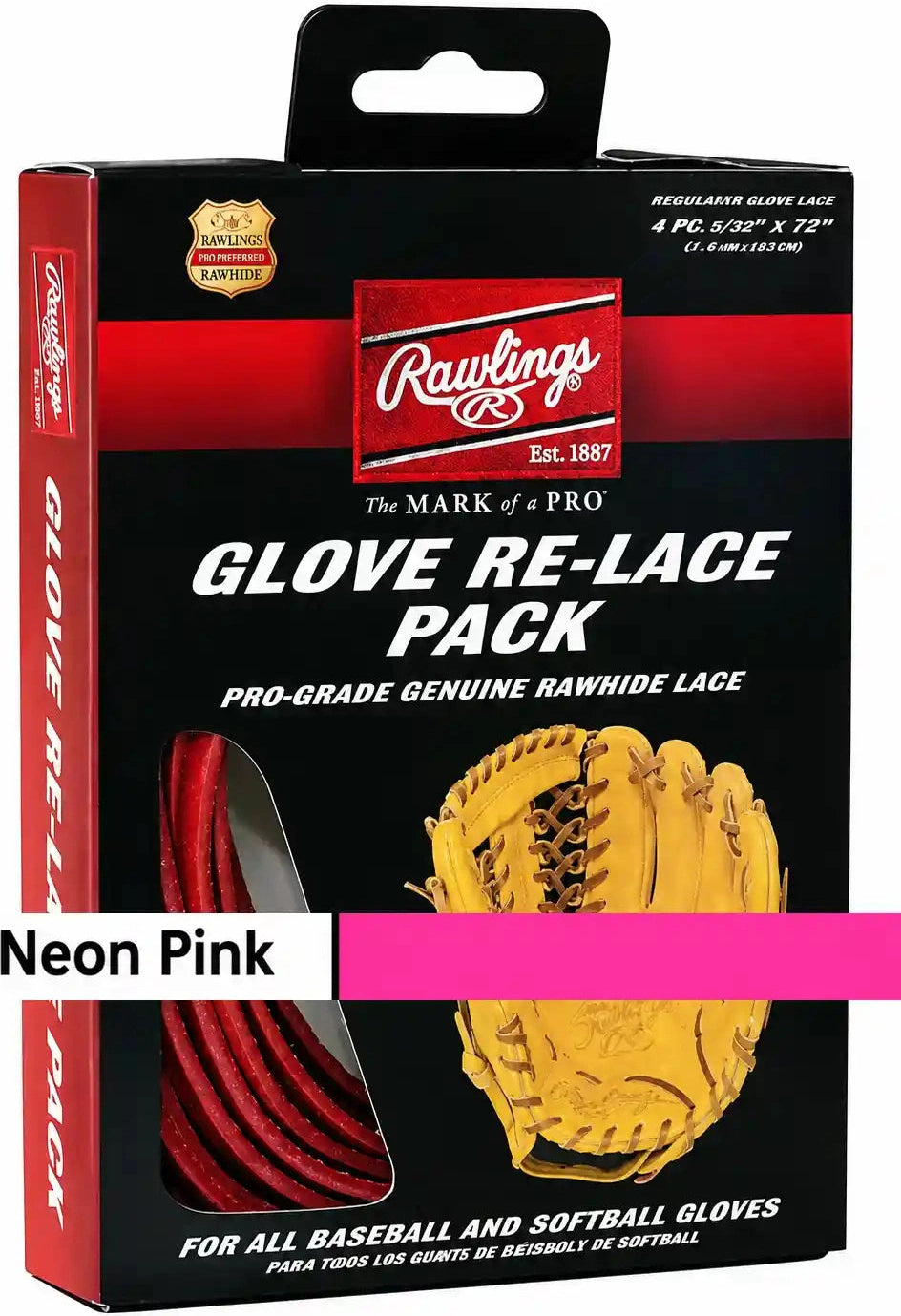 Rawlings Glove Re-lace Pack - Neon Pink