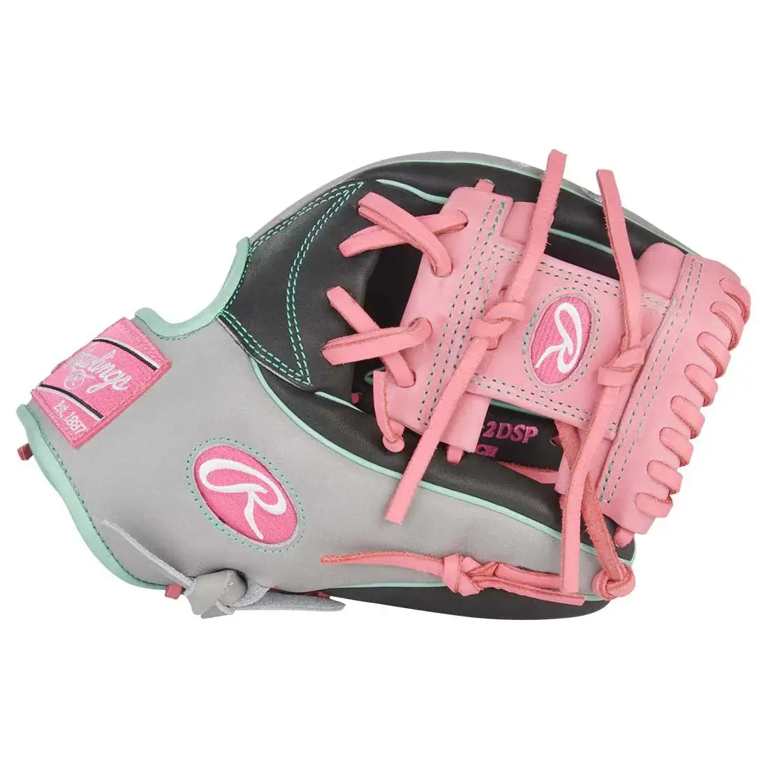 Rawlings Heart of the Hide 11.50’’ Baseball Infield Glove Pror934-2dsp - Black Gray Pink - Right Throw