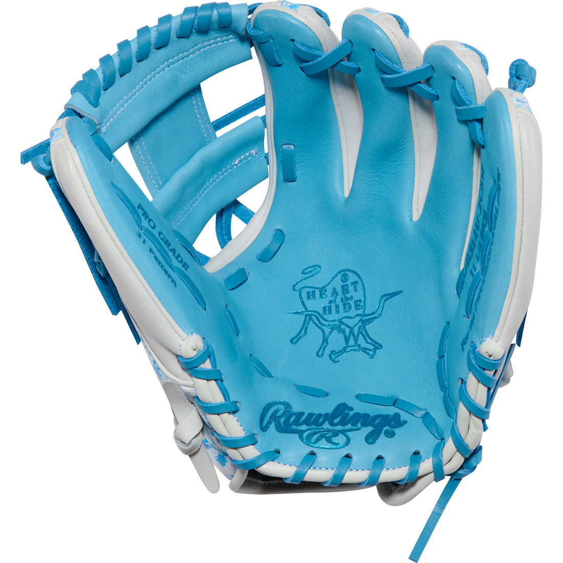 Rawlings Heart of the Hide 11.50’’ Infield Glove Pror314u-2cbw - Columbia Blue White - Right Throw