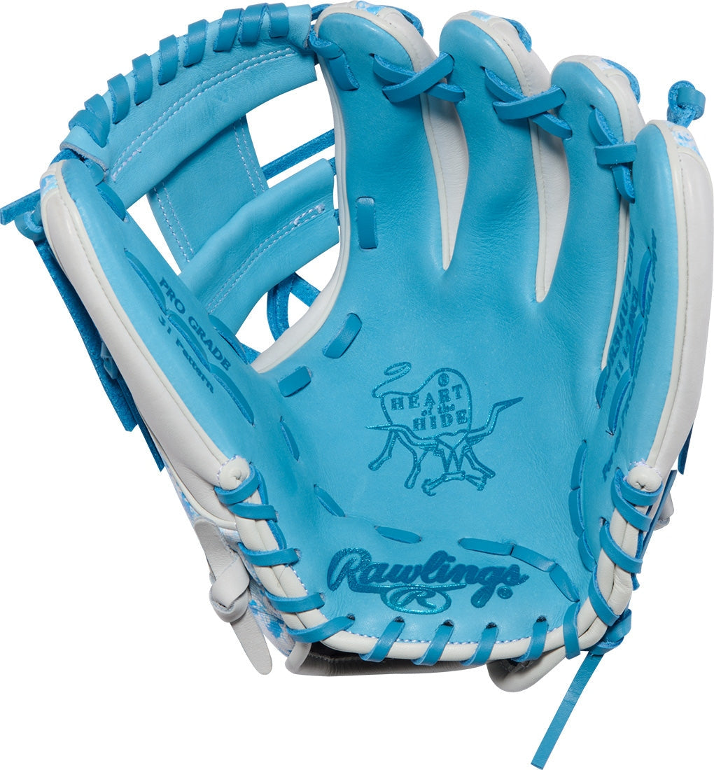 Rawlings Heart of the Hide 11.50’’ Infield Glove Pror314u-2cbw - Columbia Blue White - Right Throw