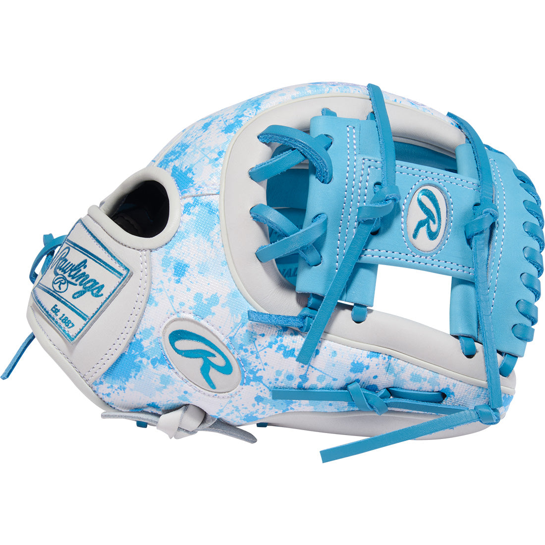 Rawlings Heart of the Hide 11.50’’ Infield Glove Pror314u-2cbw - Columbia Blue White - Right Throw