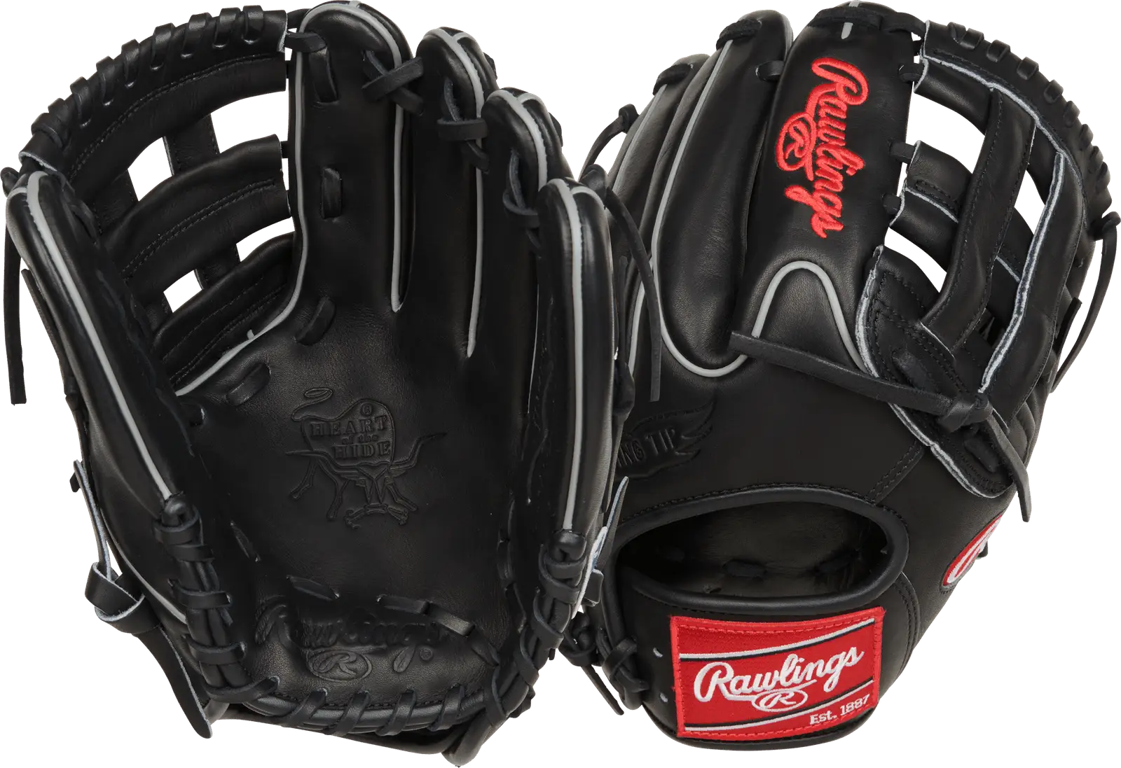 Rawlings Heart of the Hide 11.75’’ Baseball Utility Glove Prot205w-6b - Black - Right Throw