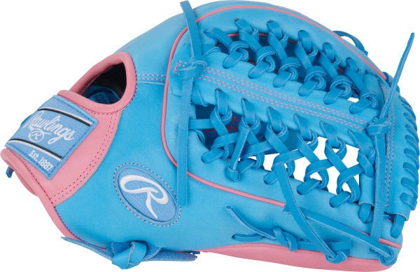 Rawlings Heart of the Hide 12.75" Outfield Glove PROR3319-4CB - Columbia Blue Pink