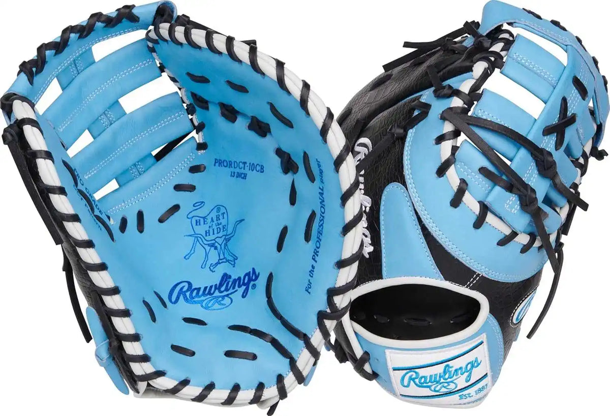 Rawlings Heart of the Hide Bruiser 13.00’’ 1st Base Mitt Prordct-10cb - Columbia Blue Black White - Right Throw