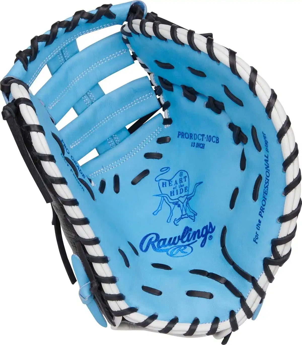 Rawlings Heart of the Hide Bruiser 13.00’’ 1st Base Mitt Prordct-10cb - Columbia Blue Black White - Right Throw