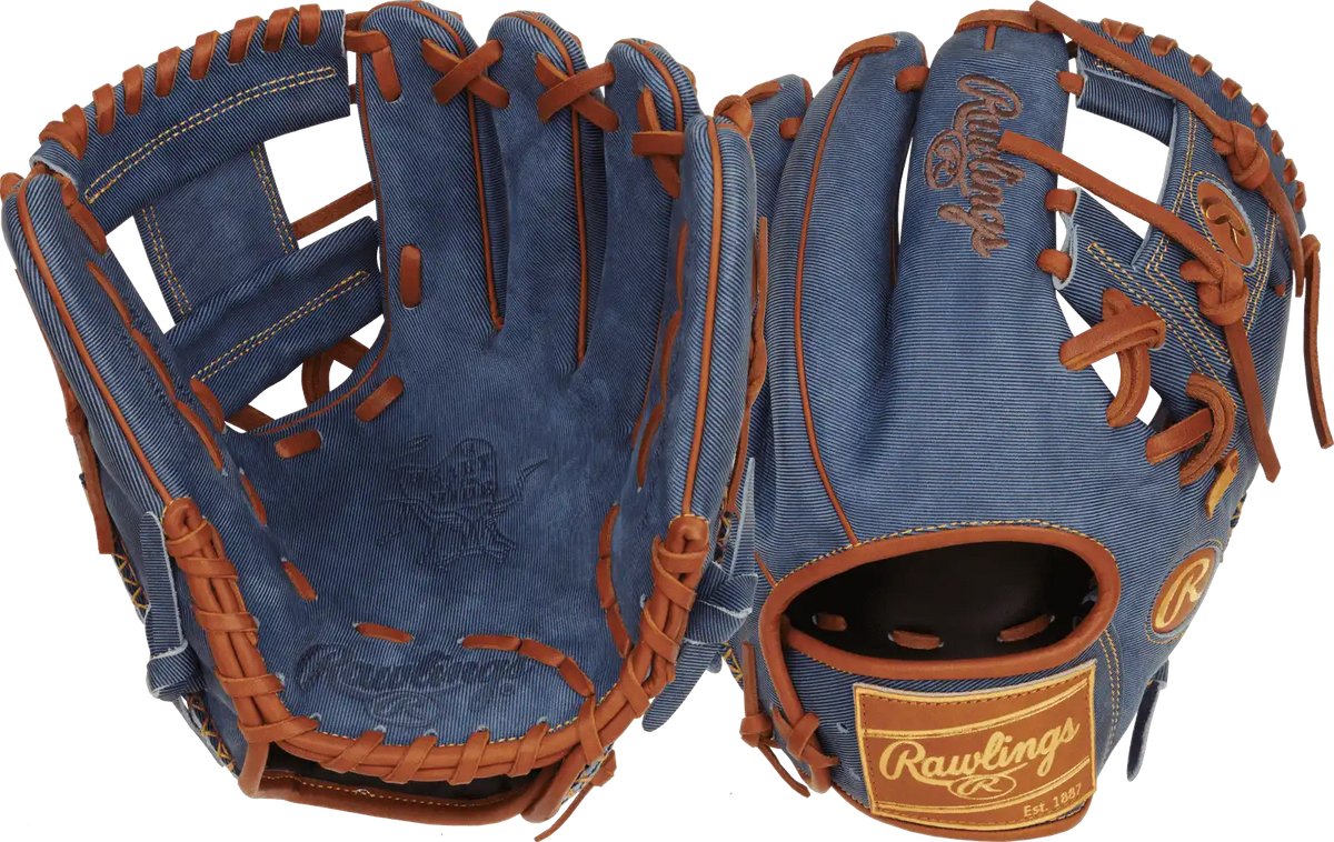 Rawlings Heart of the Hide Denim Limited Edition 11.50’’ Infield Glove Pro204-2d - Navy Brown Gold - Right Throw