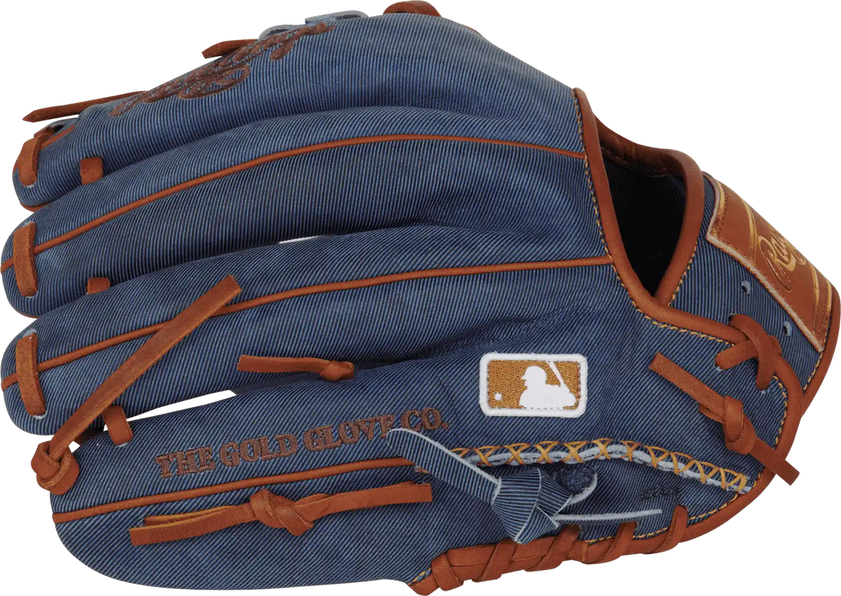 Rawlings Heart of the Hide Denim Limited Edition 11.50’’ Infield Glove Pro204-2d - Navy Brown Gold - Right Throw