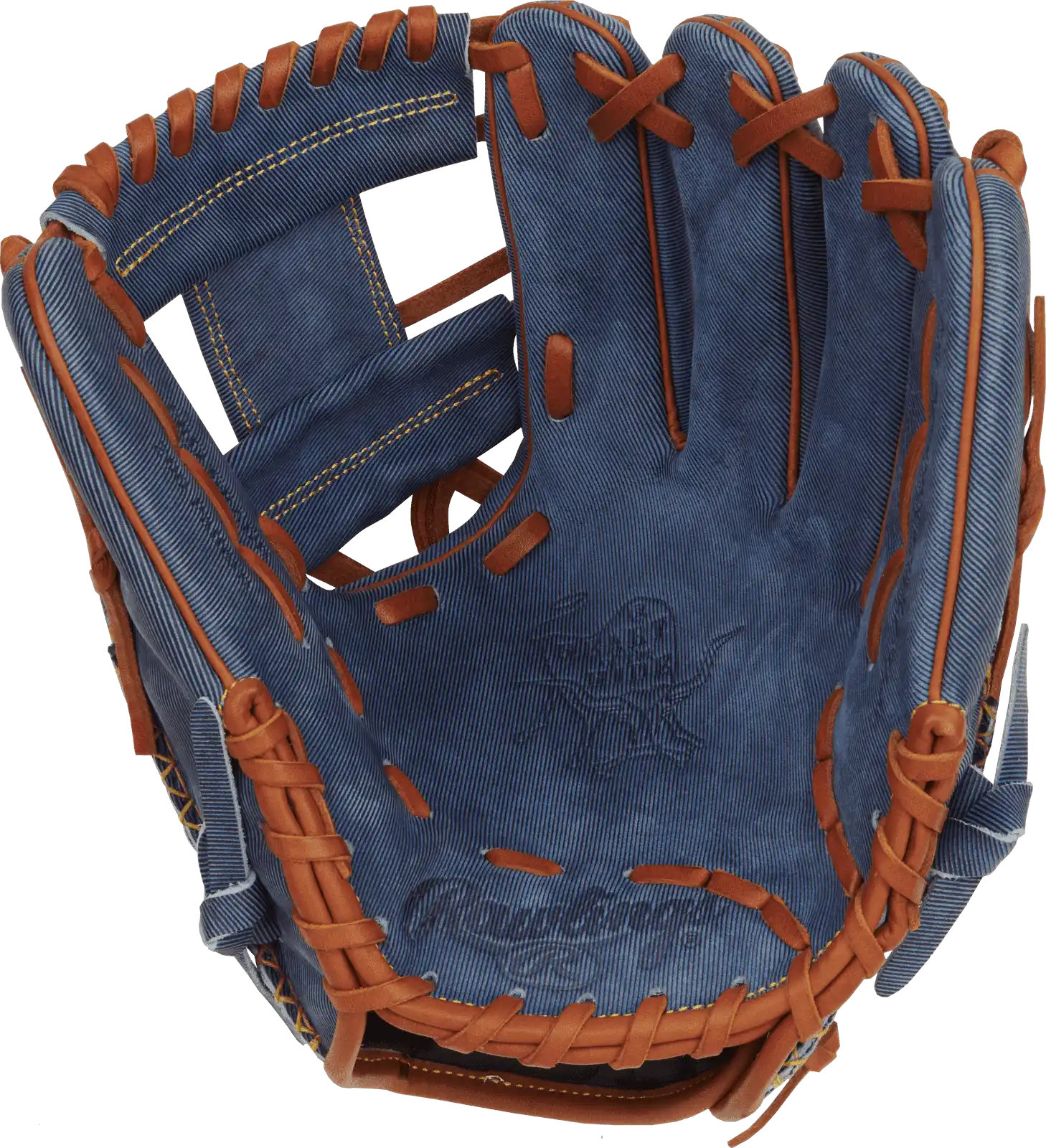 Rawlings Heart of the Hide Denim Limited Edition 11.50’’ Infield Glove Pro204-2d - Navy Brown Gold - Right Throw