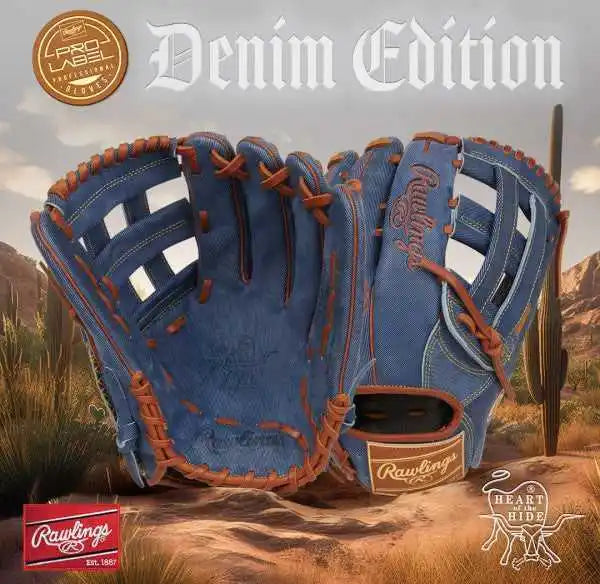 Rawlings Heart of the Hide Denim Limited Edition 11.50’’ Infield Glove Pro204-2d - Navy Brown Gold - Right Throw
