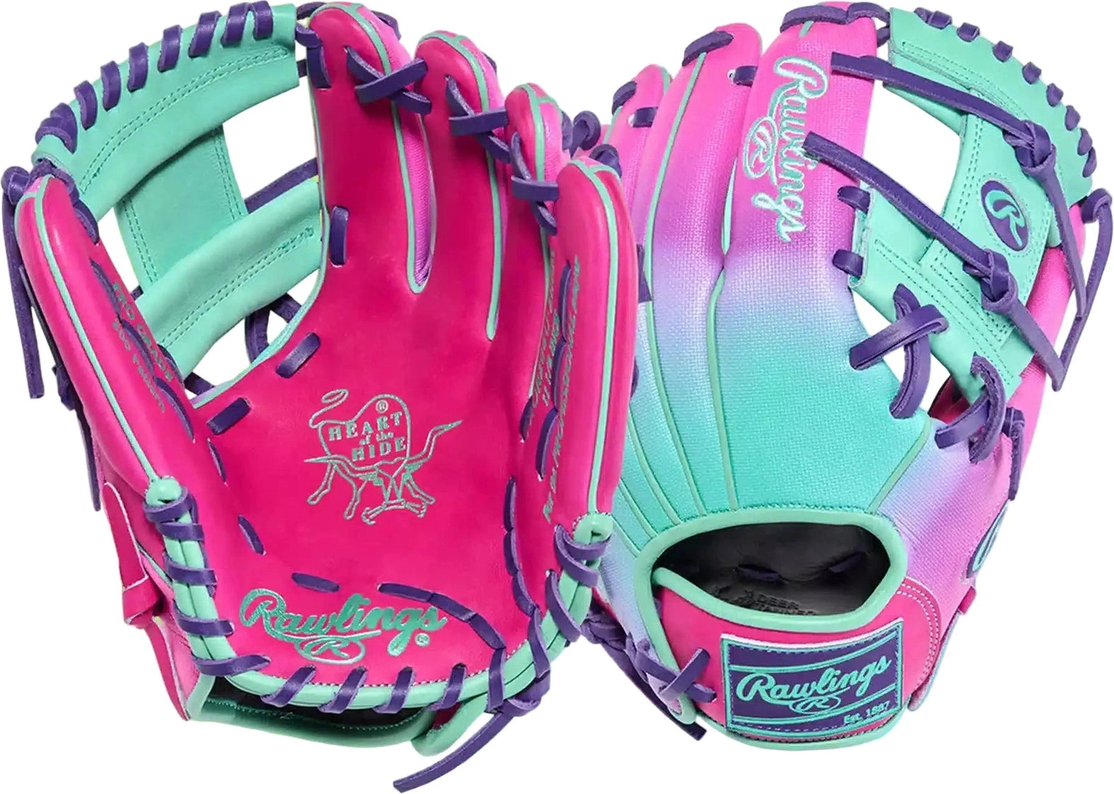Rawlings Heart of the Hide Fun Burst 2.0 11.50’’ Infield Glove Pror204u-2bem - Berry Mint - Right Throw