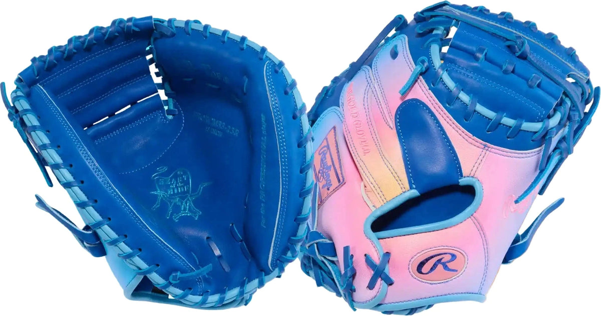 Rawlings Heart of the Hide Fun Burst 2.0 33.00’’ Catcher Glove Prorcm33-23r - Royal Columbia Blue Pink - Right Throw