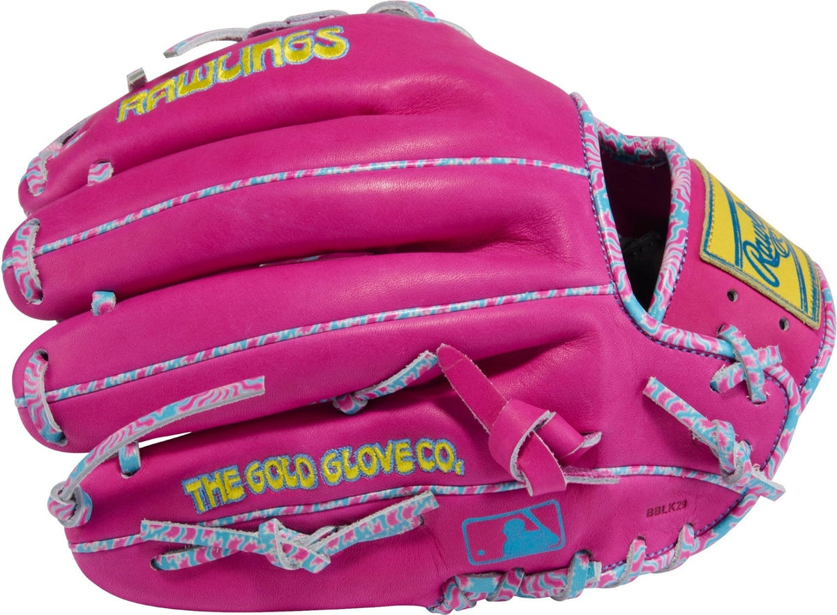 Rawlings Icon Fest Heart of the Hide 11.50’’ Infield Glove Pror204-2be - Berry - Pink Yellow / Right Throw
