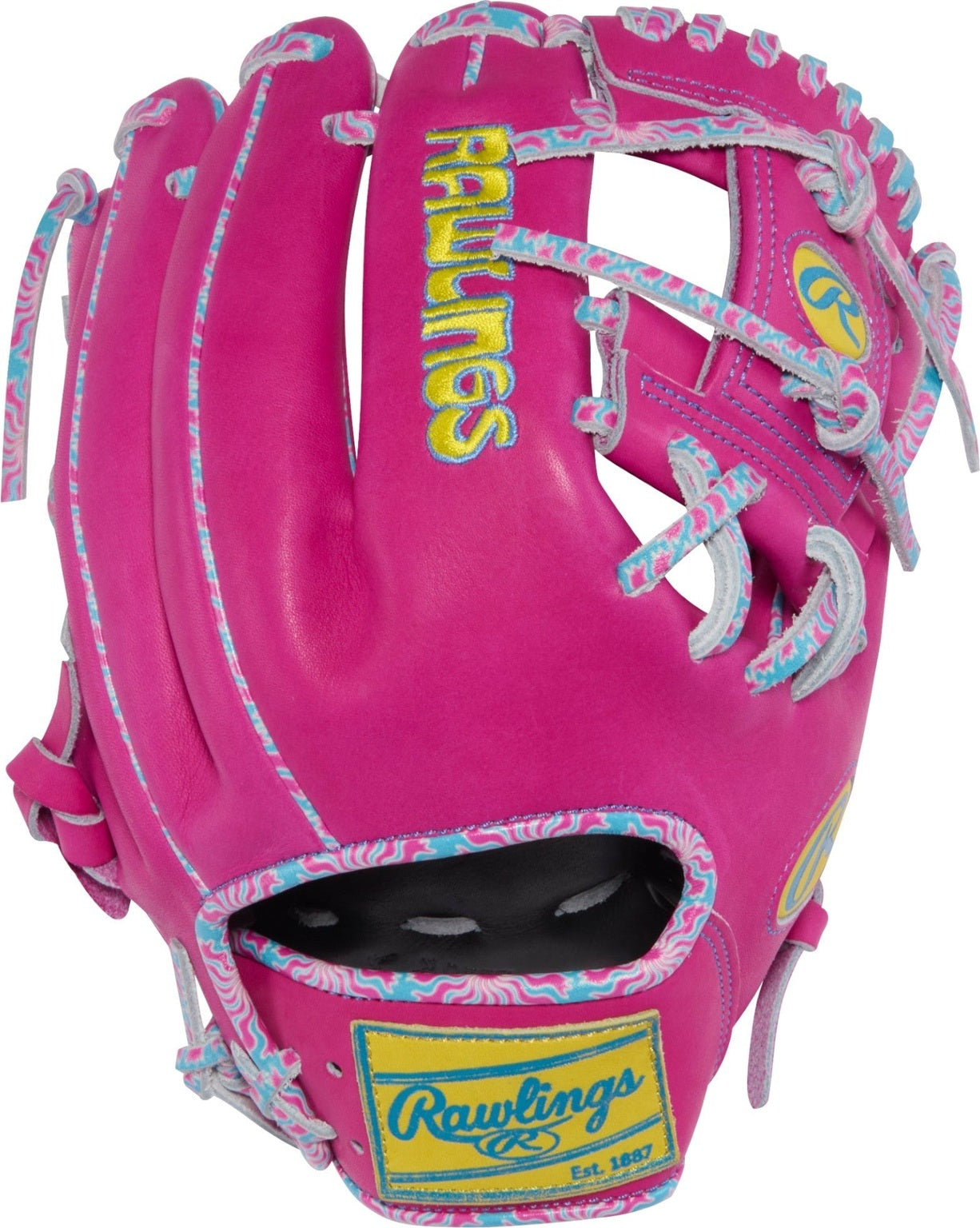 Rawlings Icon Fest Heart of the Hide 11.50’’ Infield Glove Pror204-2be - Berry - Pink Yellow / Right Throw