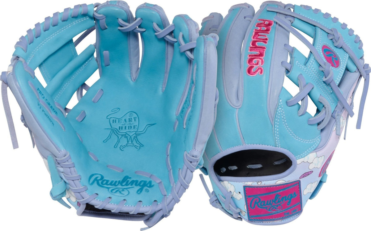 Rawlings Icon Fest Heart of the Hide 11.50’’ Infield Glove Pror934-2cbpe - Columbia Blue Pink Purple - Right Throw