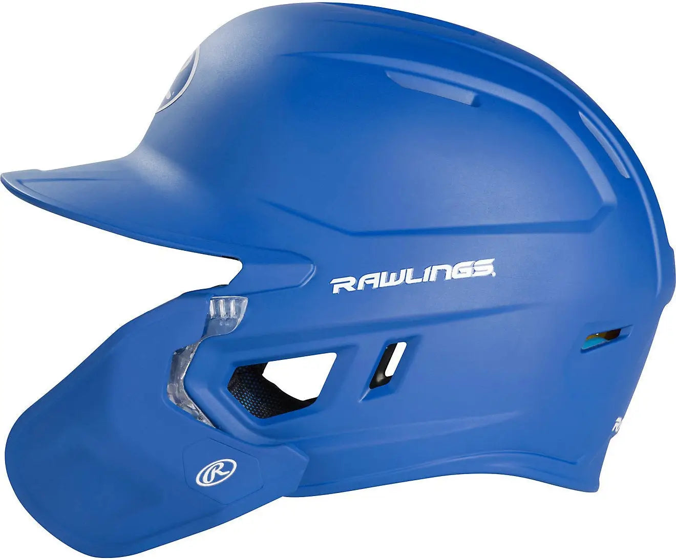 Rawlings Mach Matte Color Batting Helmet with Adjustable Jaw Guard - Royal