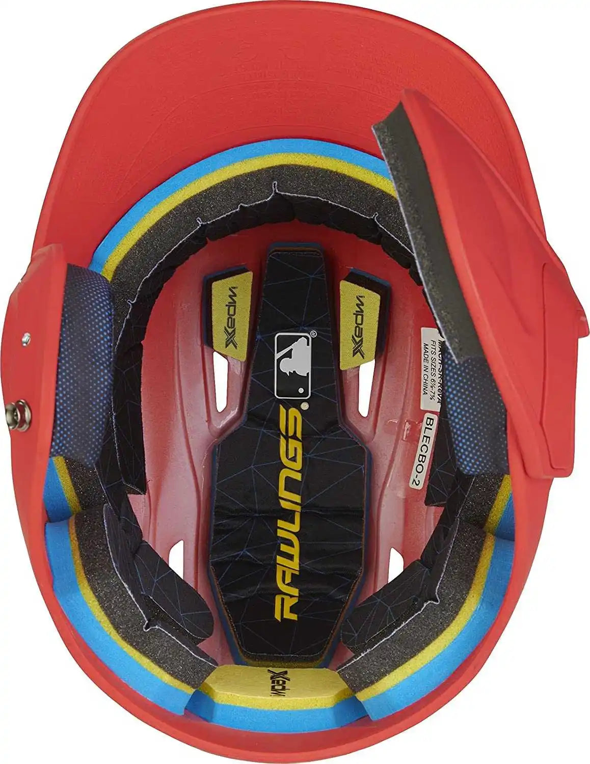 Rawlings Mach Matte Color Batting Helmet with Adjustable Jaw Guard - Scarlet Red