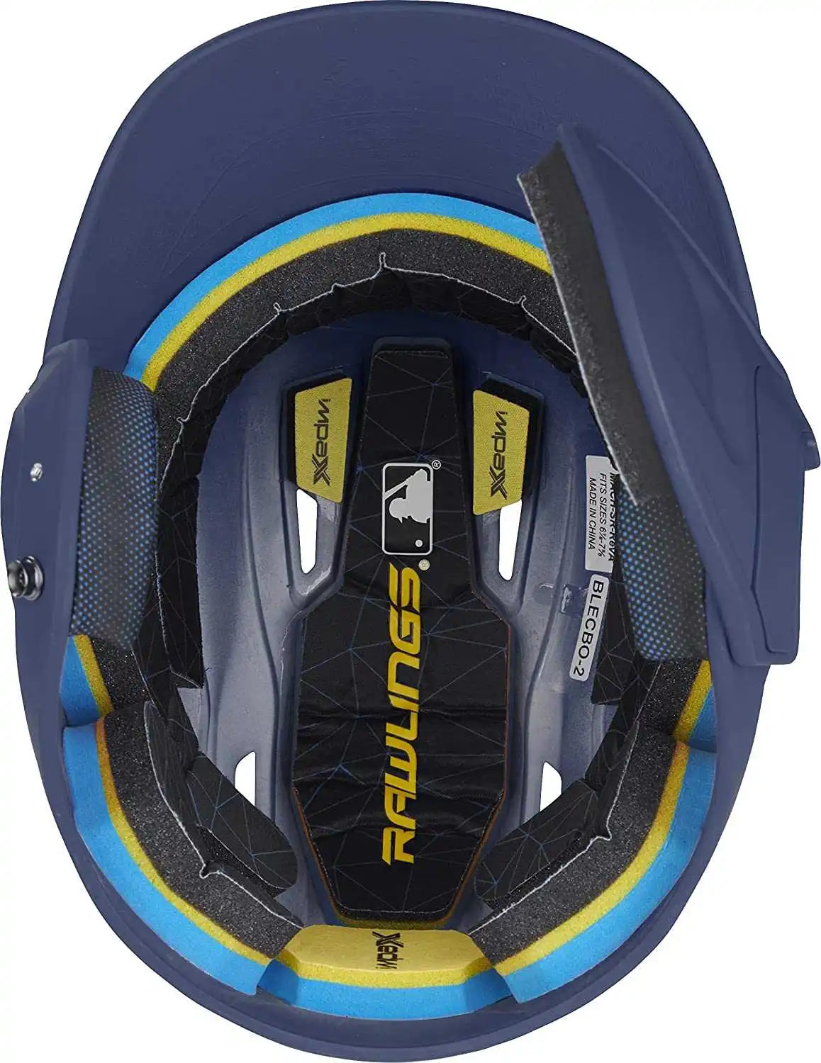 Rawlings Mach Matte Color Batting Helmet with Adjustable Jaw Guard - Navy