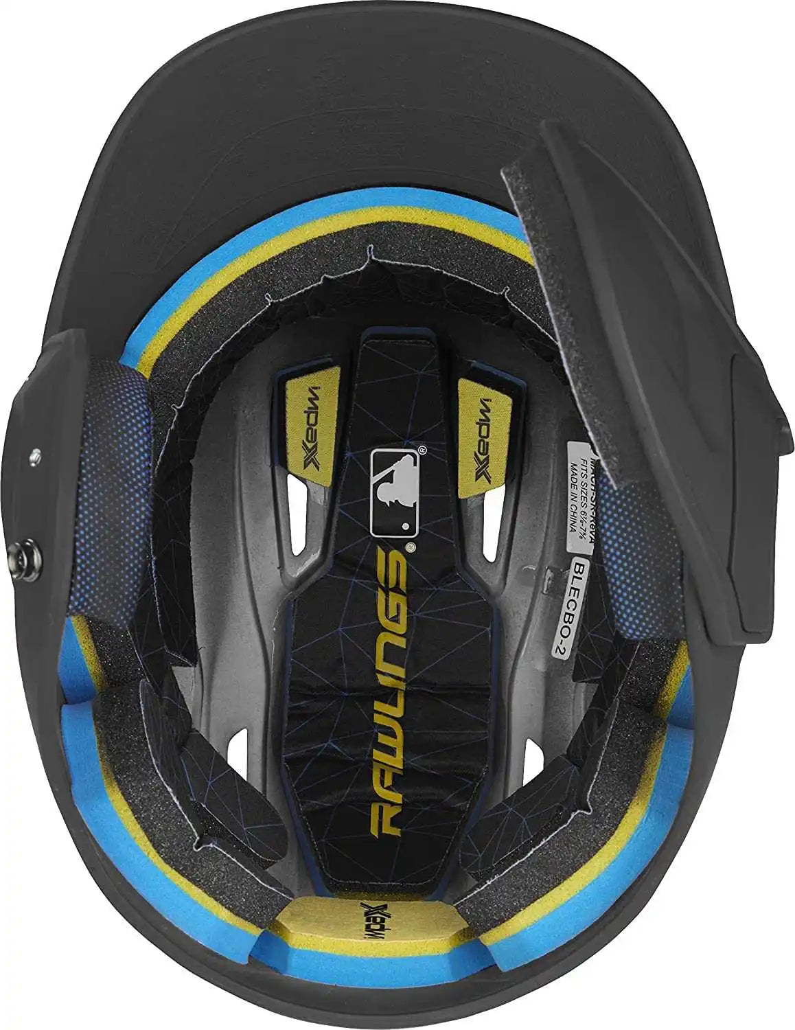 Rawlings Mach Matte Color Batting Helmet with Adjustable Jaw Guard - Black - HIT a Double - 3