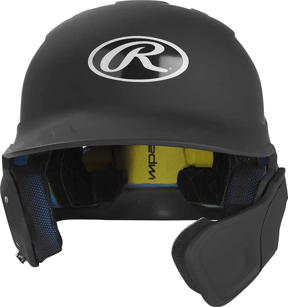 Rawlings Mach Matte Color Batting Helmet with Adjustable Jaw Guard - Black - HIT a Double - 1
