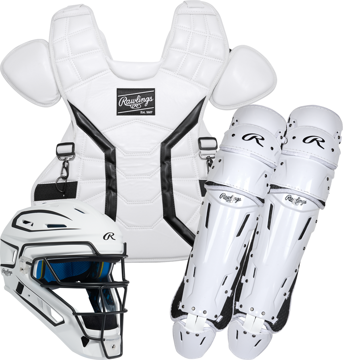 Rawlings Mach Pro Series Medium Catcher’s Set Mchprocsm - White Black - Medium
