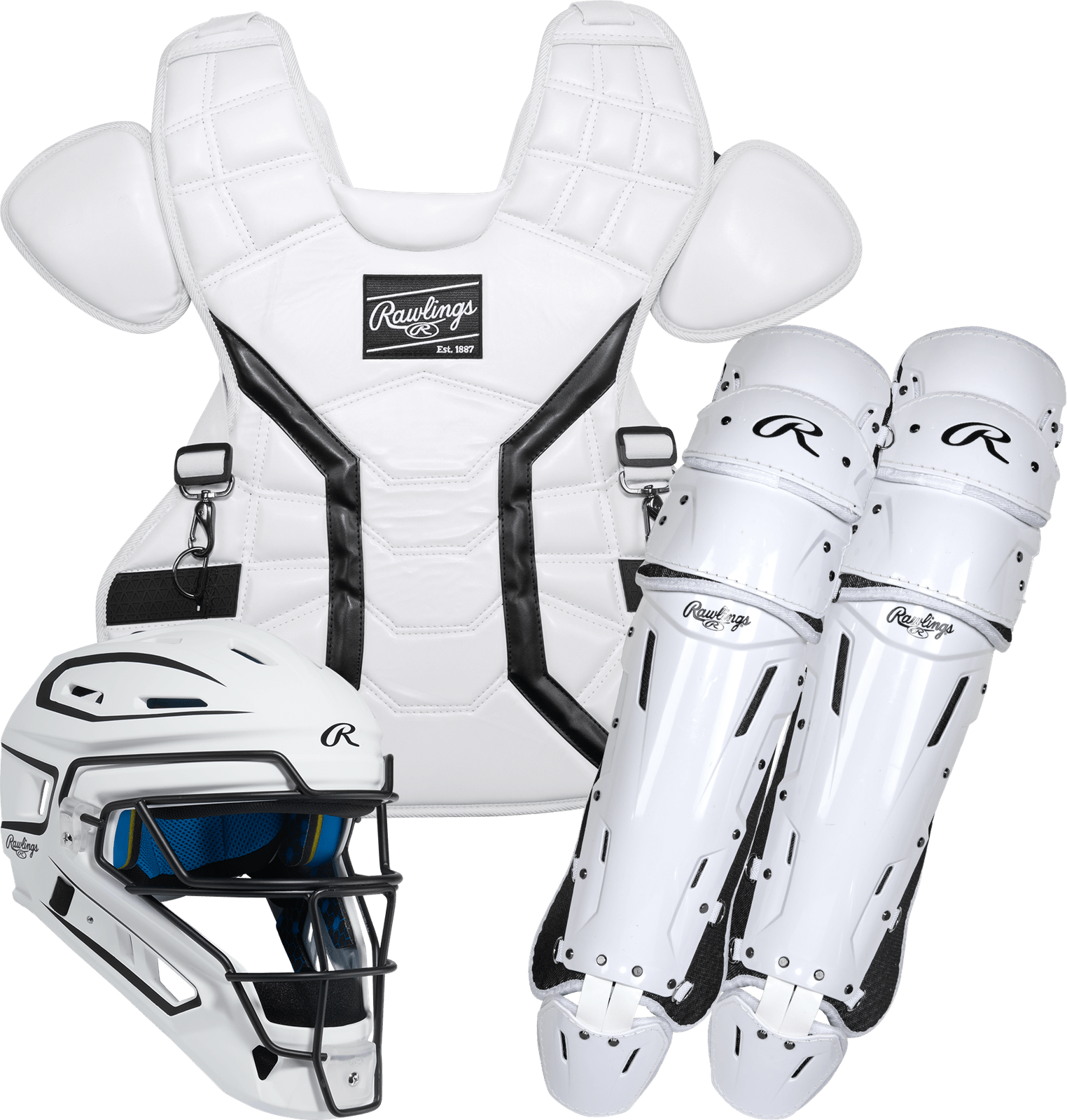 Rawlings Mach Pro Series Medium Catcher’s Set Mchprocsm - White Black - Medium