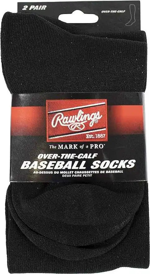 Rawlings Over-the-calf Baseball Socks (2 Pair) - Black