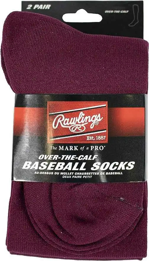 Rawlings Over-the-calf Baseball Socks (2 Pair) - Maroon