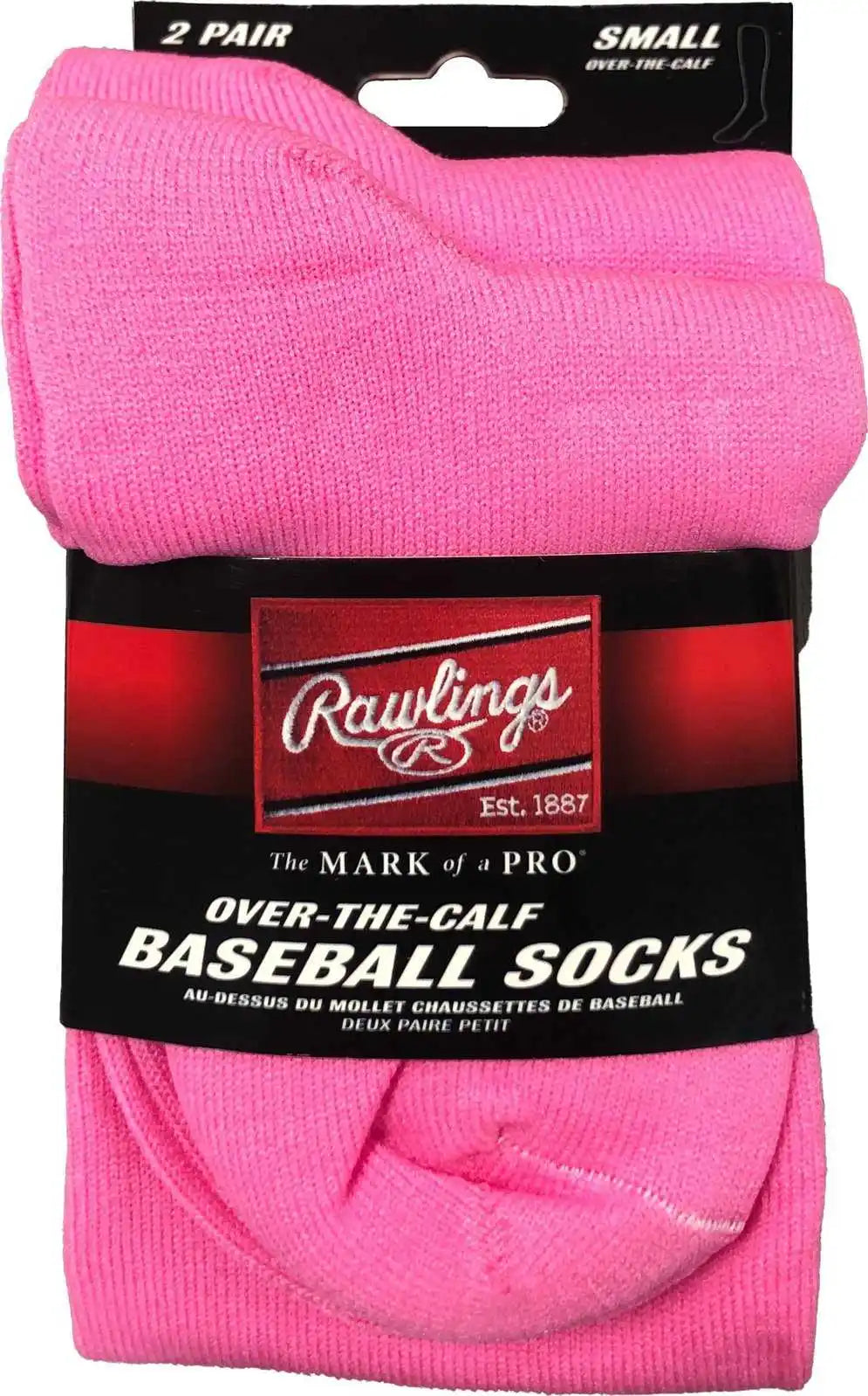 Rawlings Over-the-calf Baseball Socks (2 Pair) - Pink