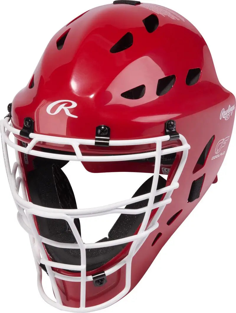Rawlings Players 3 Series Youth Baseball Catchers Gear Set - Scarlet White