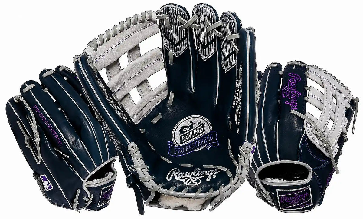 Rawlings Pro Preferred 12.75’’ Outfield Glove Aaron Judge Game Modle Prosaj99ng - Navy Gray - Right Throw