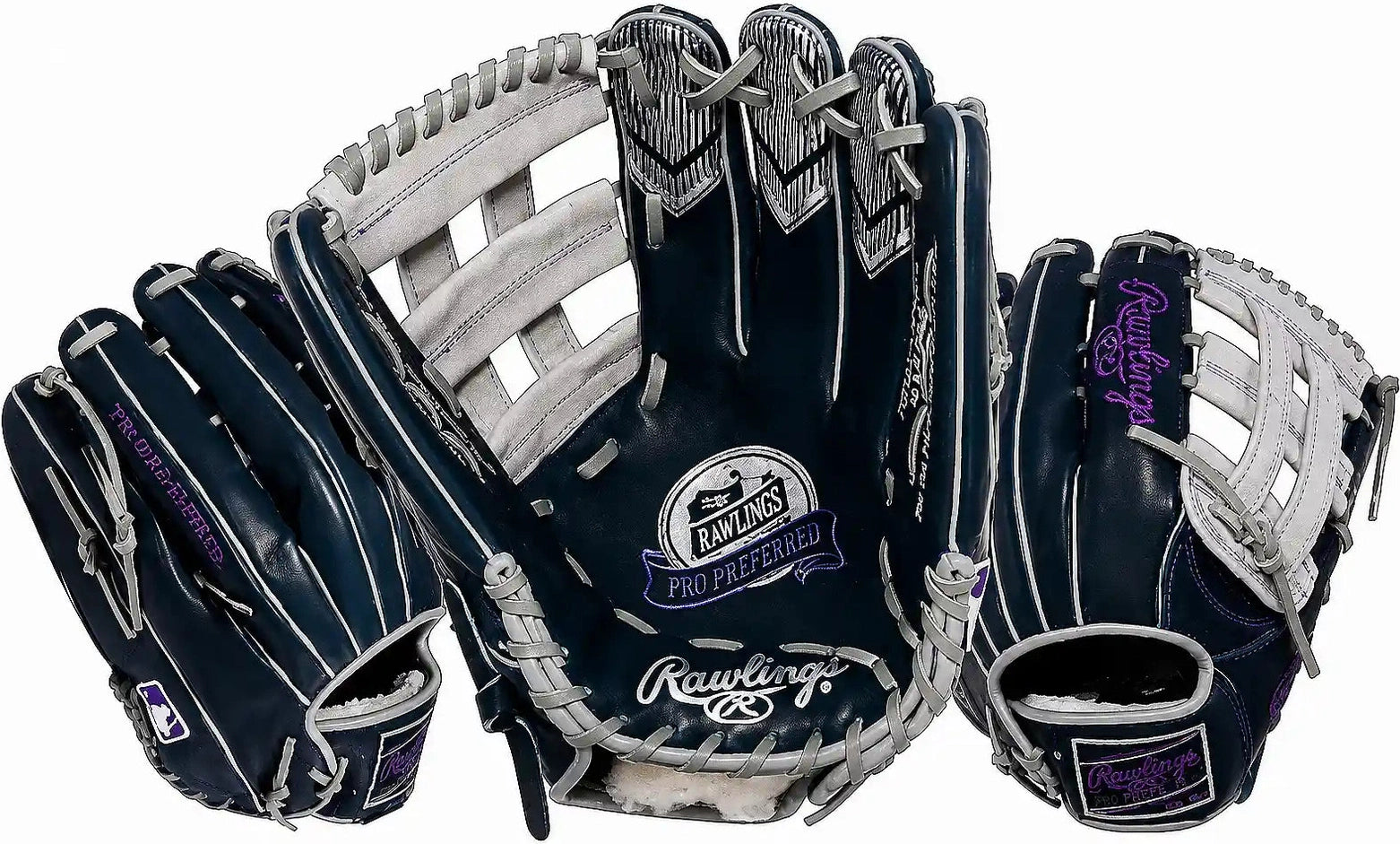 Rawlings Pro Preferred 12.75’’ Outfield Glove Aaron Judge Game Modle Prosaj99ng - Navy Gray - Right Throw