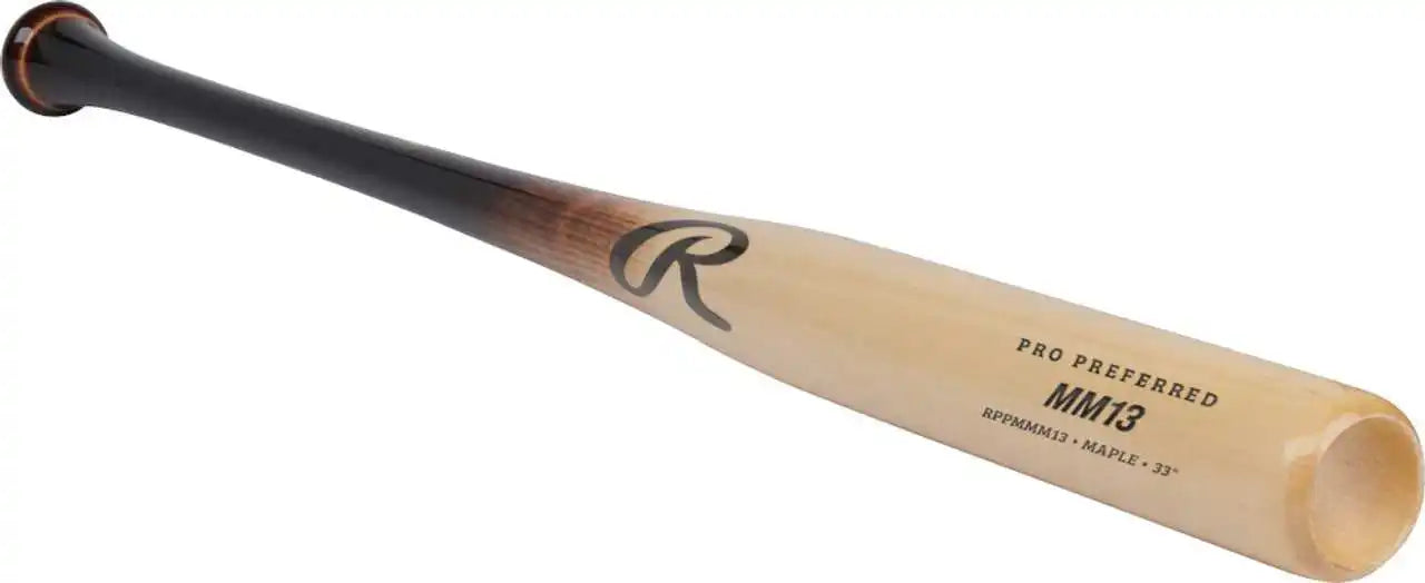 Rawlings Pro Preferred Maple Bat Mm13 Pattern - Black Natural