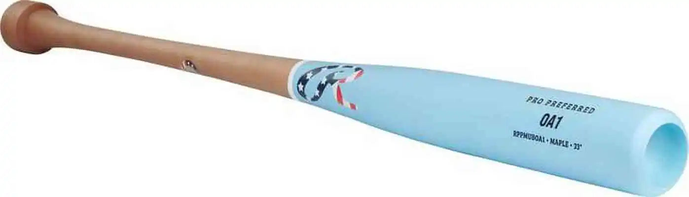 Rawlings Pro Preferred Maple Bat Oa1 Pattern - Natural Columbia Blue