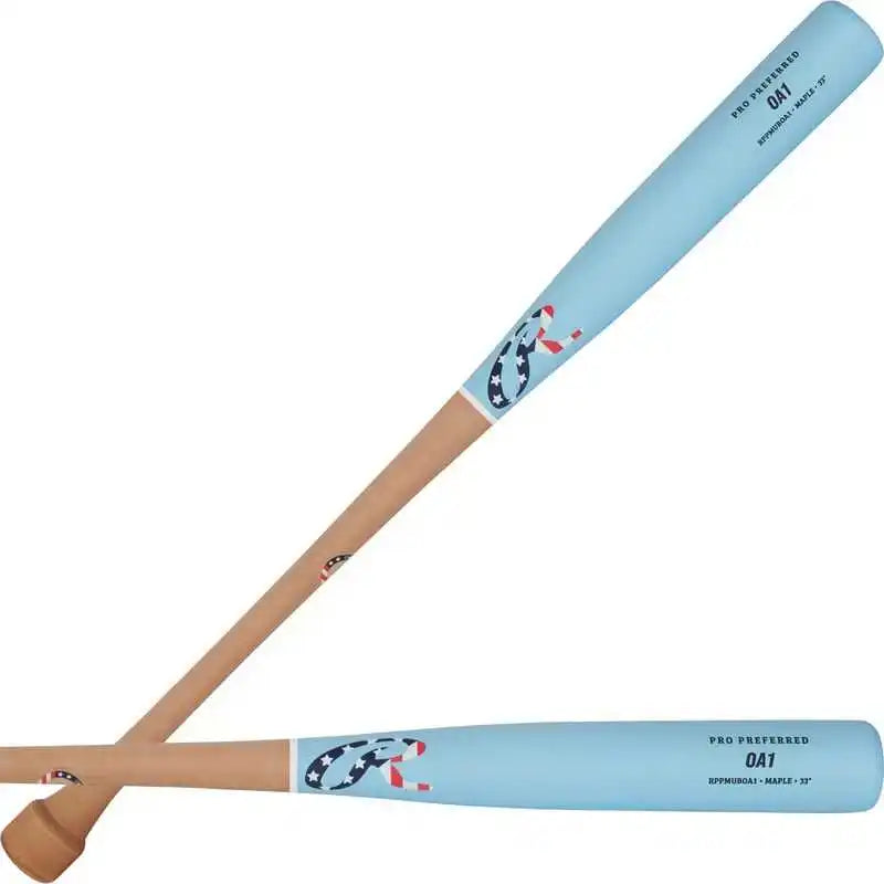 Rawlings Pro Preferred Maple Bat Oa1 Pattern - Natural Columbia Blue