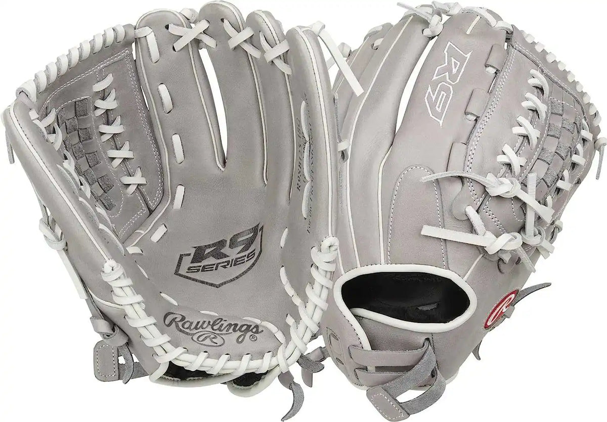 Rawlings R9 12.00’’ Fastpitch Infield Pitcher Glove R9sb120-3g - Gray White - Right Throw