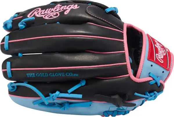 Rawlings R9 12.75’’ Outfield Glove R93029-6bp - Black Pink Columbia Blue - Right Throw