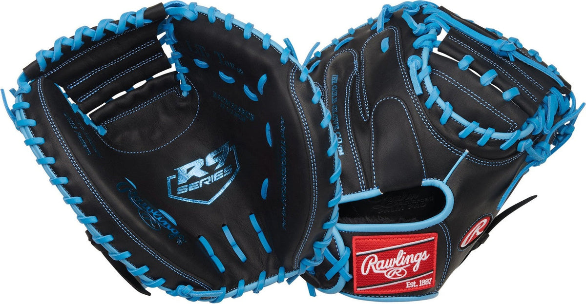 Rawlings R9 Series 32.50’’ Catcher’s Mitt R9cm325bcb - Black Columbia Blue - Right Throw