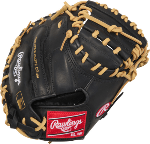 Rawlings R9 Series Contour Fit 32.00’’ Youth Catcher’s Mitt R9cmu-23bc - Black Camel - Yellow Light / Right Throw