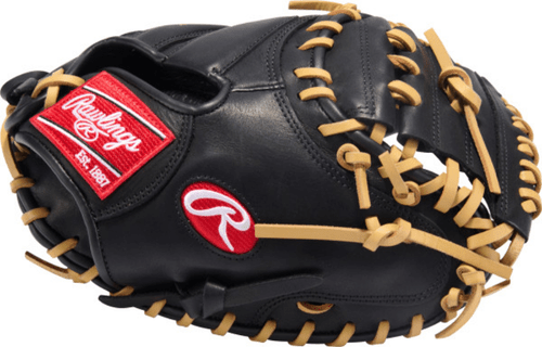 Rawlings R9 Series Contour Fit 32.00’’ Youth Catcher’s Mitt R9cmu-23bc - Black Camel - Yellow Light / Right Throw