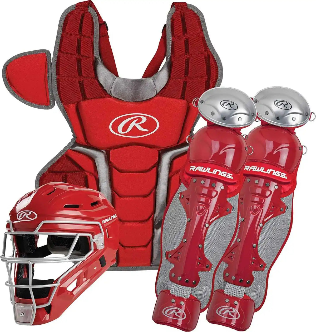 Rawlings Renegade 2.0 Youth Catcher’s Set - Scarlet Silver - Red Light Gray / Adult