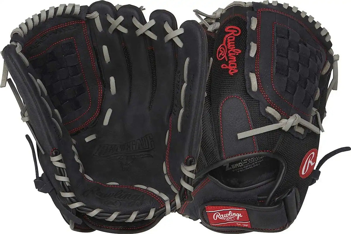Rawlings Renegade R125bgs 12.50’’ Infield Outfield Softball Glove - Black - Right Throw