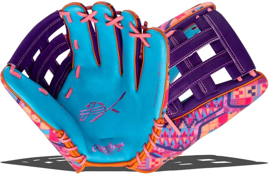 Rawlings REV1X 12.75&quot; Outfield Baseball Glove REV3039-6CBPU - Purple Columbia Blue