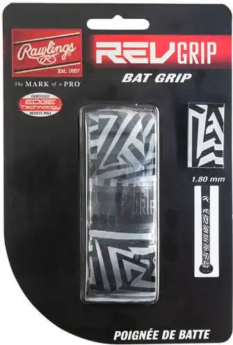 Rawlings Revgrip Bat Grip 1.80mm - Silver Black - Light Gray