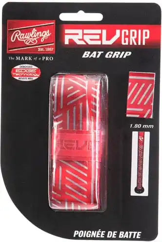 Rawlings Revgrip Bat Grip 1.80mm - Silver Red - Light Gray