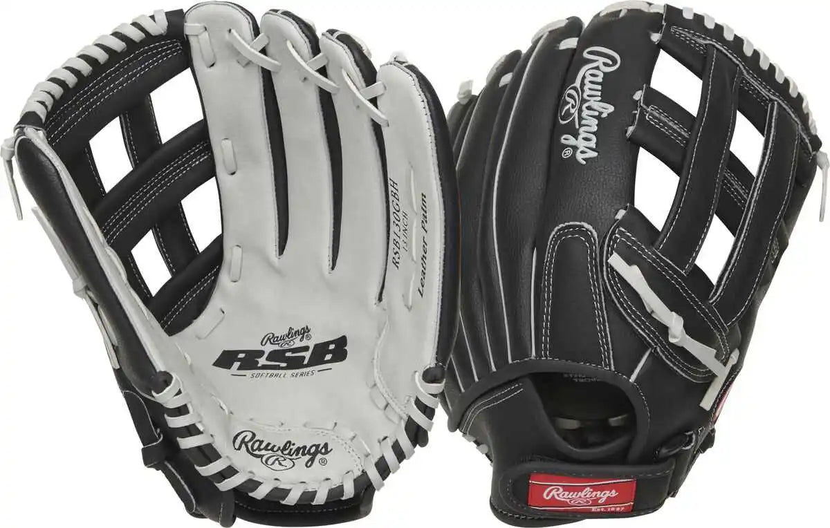 Rawlings Rsb 13.00’’ Slowpitch Outfield Glove Rsb130gbh - Gray Black - Right Throw