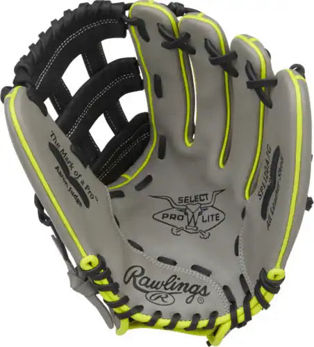 Rawlings Select Pro Lite Aaron Judge 12.00” Youth Utility Glove Spl120ajg Gray Black Yellow / Right Throw