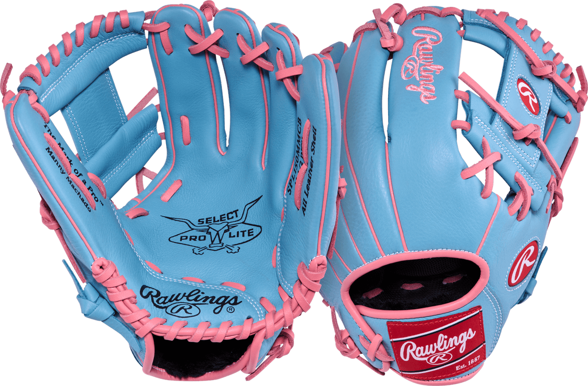 Rawlings Select Pro Lite Manny Machado 11.50’’ Youth Utility Glove Spl150mmcb - Light Blue Pink - Right Throw
