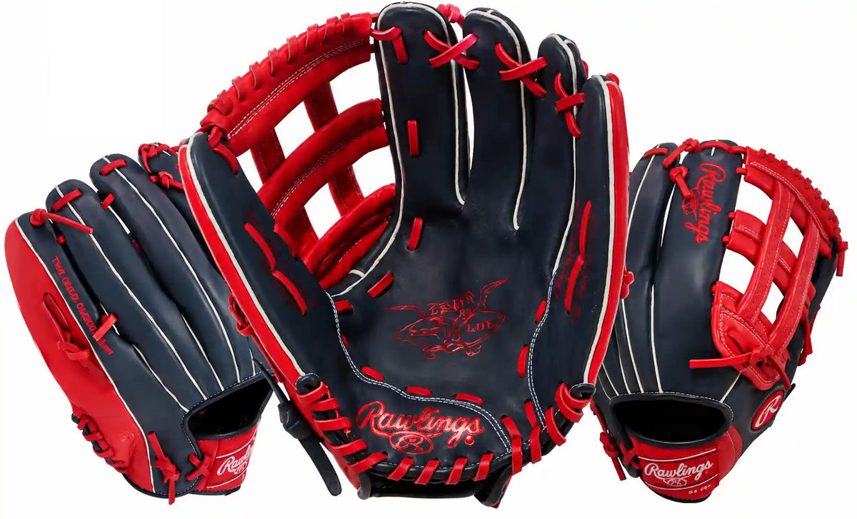 Rawlings Select Pro Lite Mike Trout Youth 12.25’’ Utility Glove Spl1225mtns - Navy Scarlet - Red / Right Throw