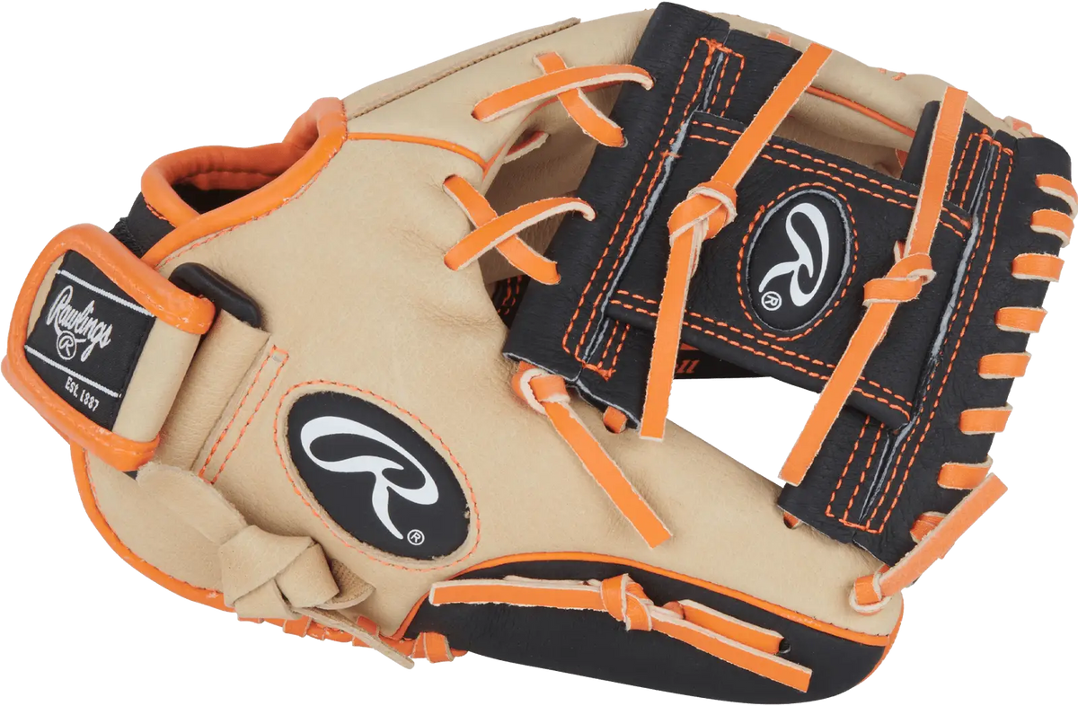Rawlings Sure Catch 10.00’’ Jackson Holliday Baseball Utility Glove Sc100jh - Camel Black Orange - Right Throw