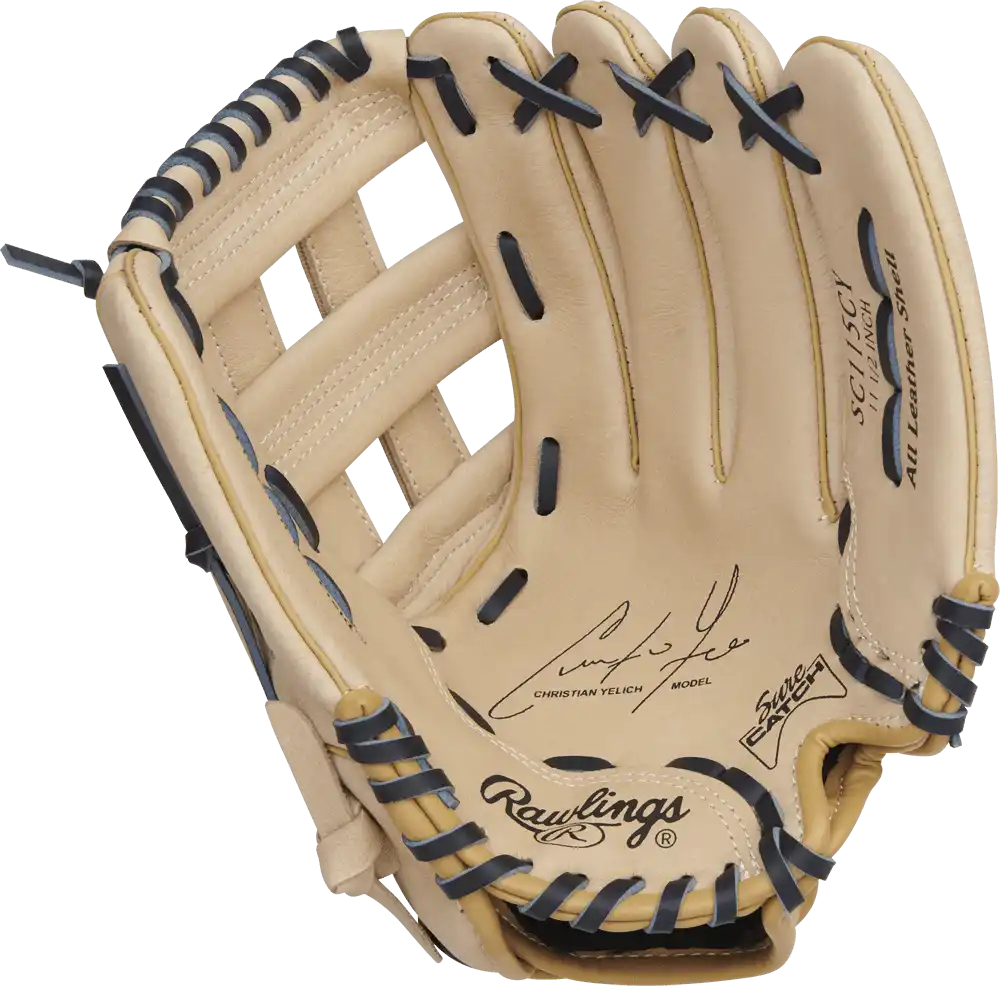 Rawlings Sure Catch 11.50’’ Christian Yelich Youth Utility Glove Sc115cy - Camel Black - Cork / Right Throw